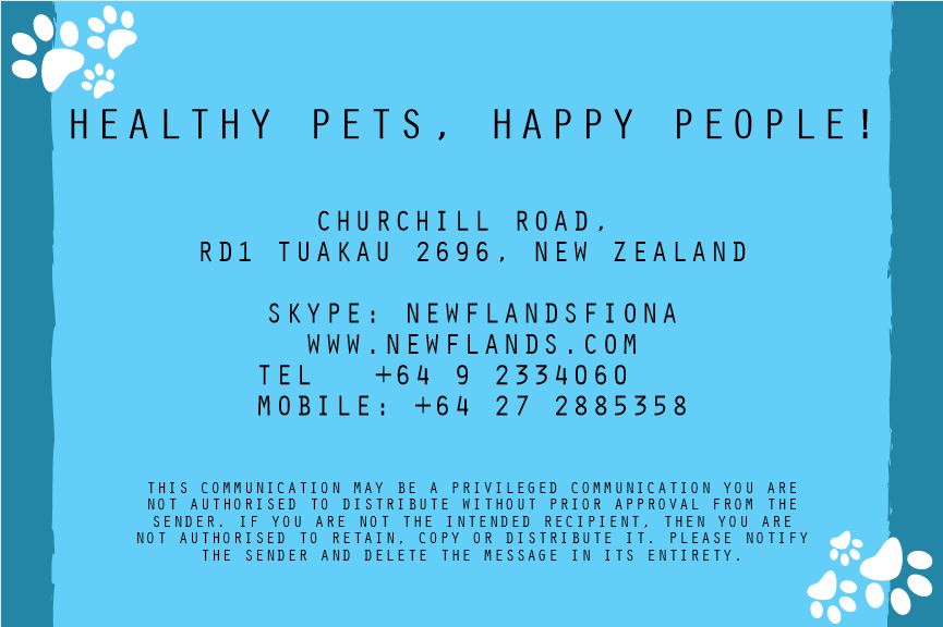 Newflands gift card reverse - premium NZ pet health products