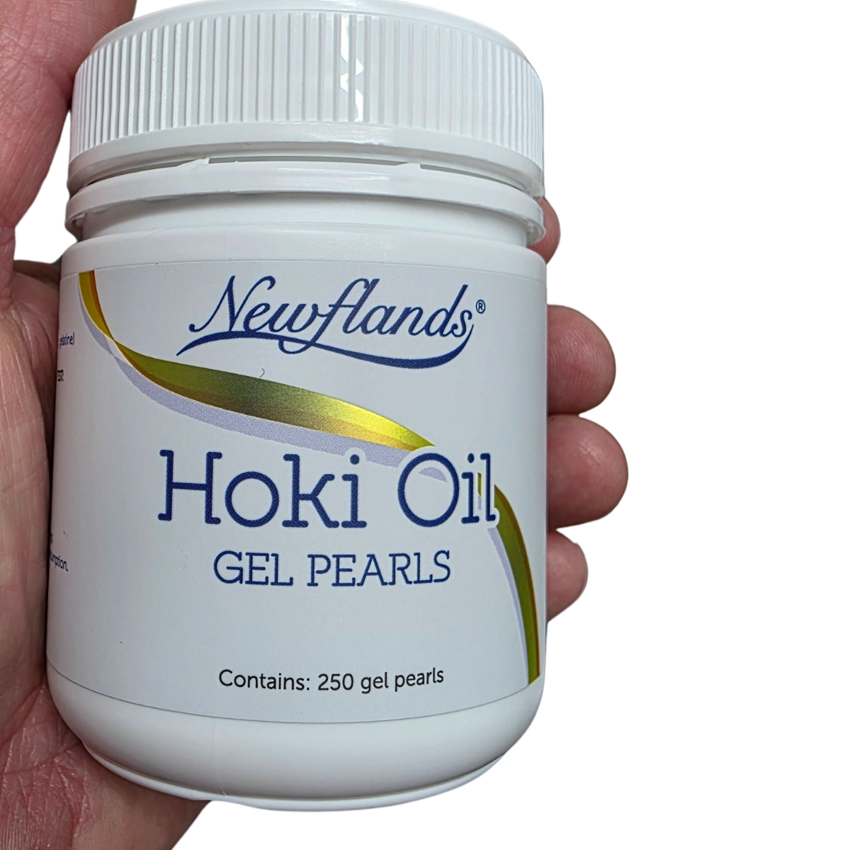 bottle of 250 pearls of soft gel hoki capsules